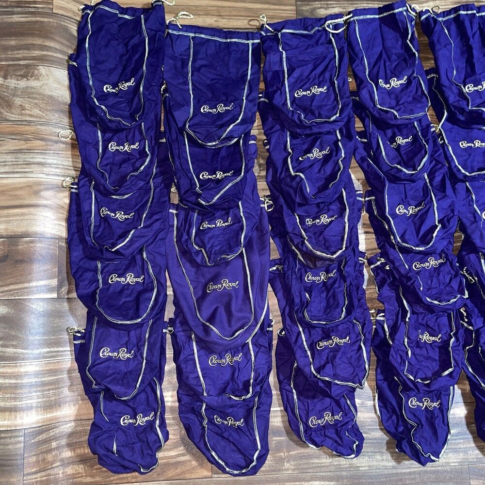 Lot of 50 Crown Royal Purple / Green / Brown Drawstring Bags - Most Large - Picture 4 of 10